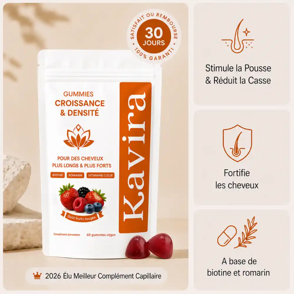 Gummies Croissance & Densité Kavira, cure d’un mois