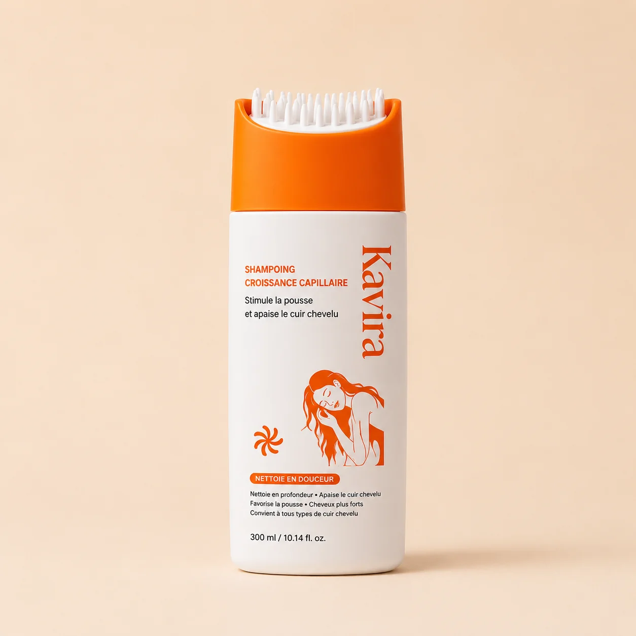 Shampoing Pousse Capillaire Kavira, flacon à brosse intégrée